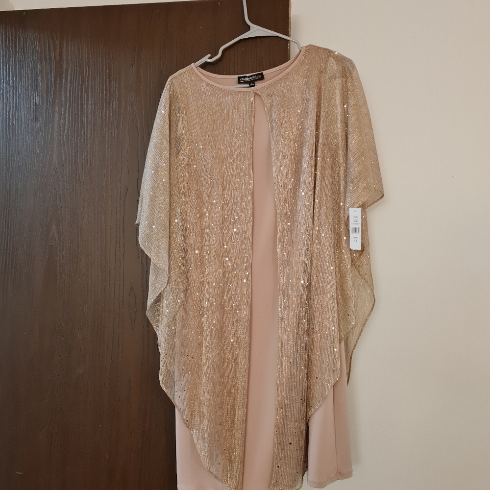 Glamour nights rose pink size 12 evening dress